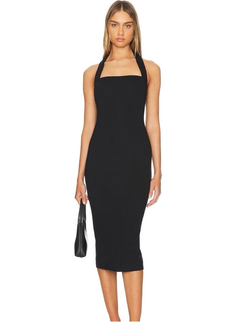 House of Harlow 1960 Black Halter Midi Dress XS